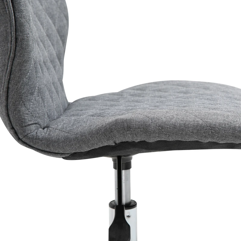 Vinsetto Silla de Oficina Silla de Escritorio Ergonómica Altura Ajustable con 5 Ruedas Nylon Giratorias de 360° Asiento Acolchado Diseño Elegante de Rombos 45,5x65x84-95,5 cm Gris