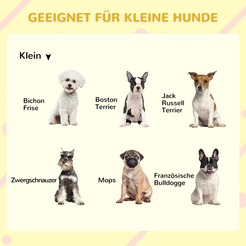 PawHut hondenhok, dennenhout, hondenhok, huisje voor kleine dieren met 2 voerbakken, buiten(m-4)