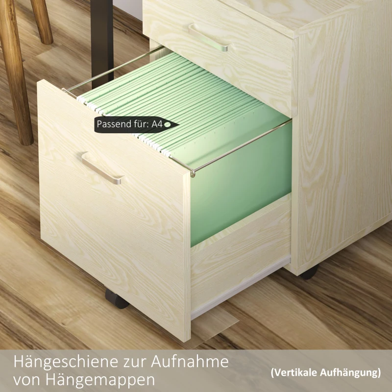 Kontener na kółkach szafka na akta kontener biurowy z 2 kluczami uniwersalne kółka