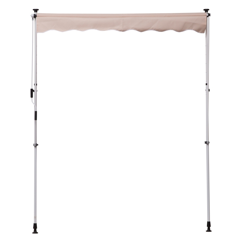 Outsunny Copertina cu manivela, cadru telescopic si unghi reglabil, crem