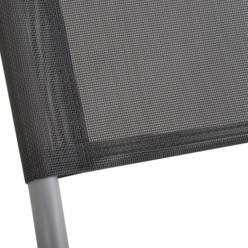 Outsunny Set of 2 Outdoor Patio Chaise Recliner Portable Lounge Chair Adjustable Backrest