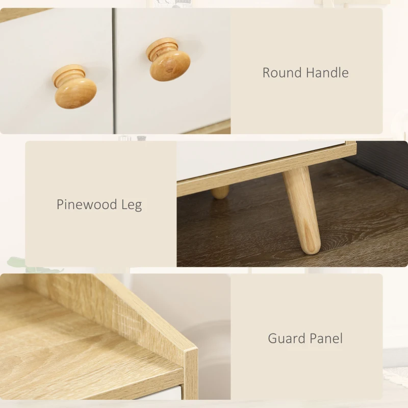 Homcom Dulap Bucatarie – Pentru Microunde cu Sertar & Rafturi Reglabile