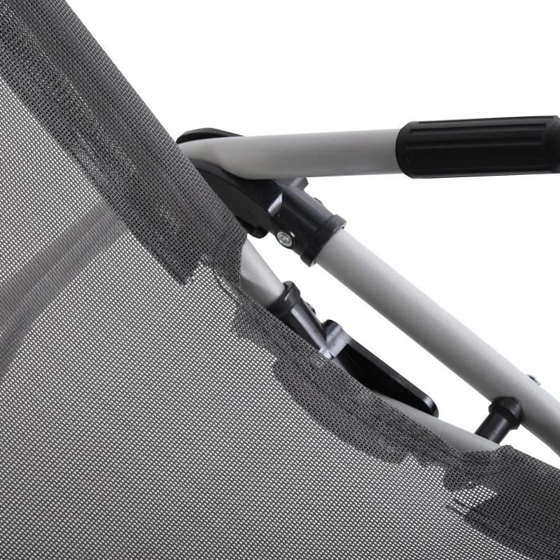 Outsunny Set of 2 Outdoor Patio Chaise Recliner Portable Lounge Chair Adjustable Backrest