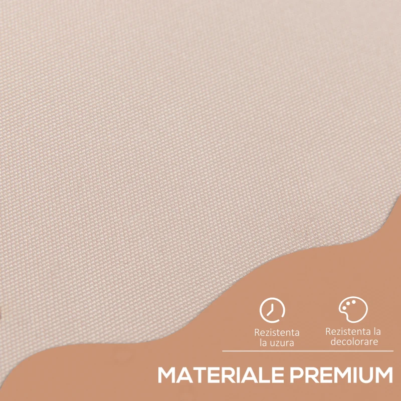 Outsunny Copertina cu manivela, cadru telescopic si unghi reglabil, crem