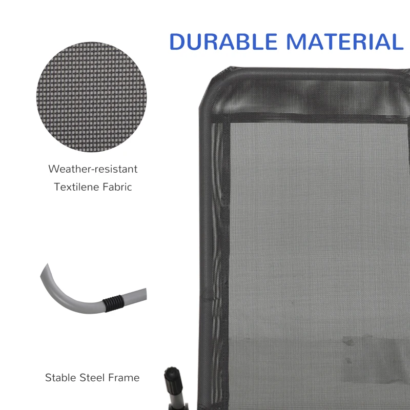 Outsunny Set of 2 Outdoor Patio Chaise Recliner Portable Lounge Chair Adjustable Backrest