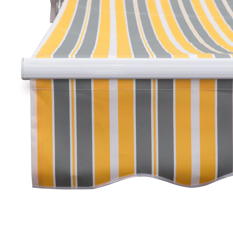 Outsunny copertina rulanta, derulare manuala, 3,5m, gri/galben