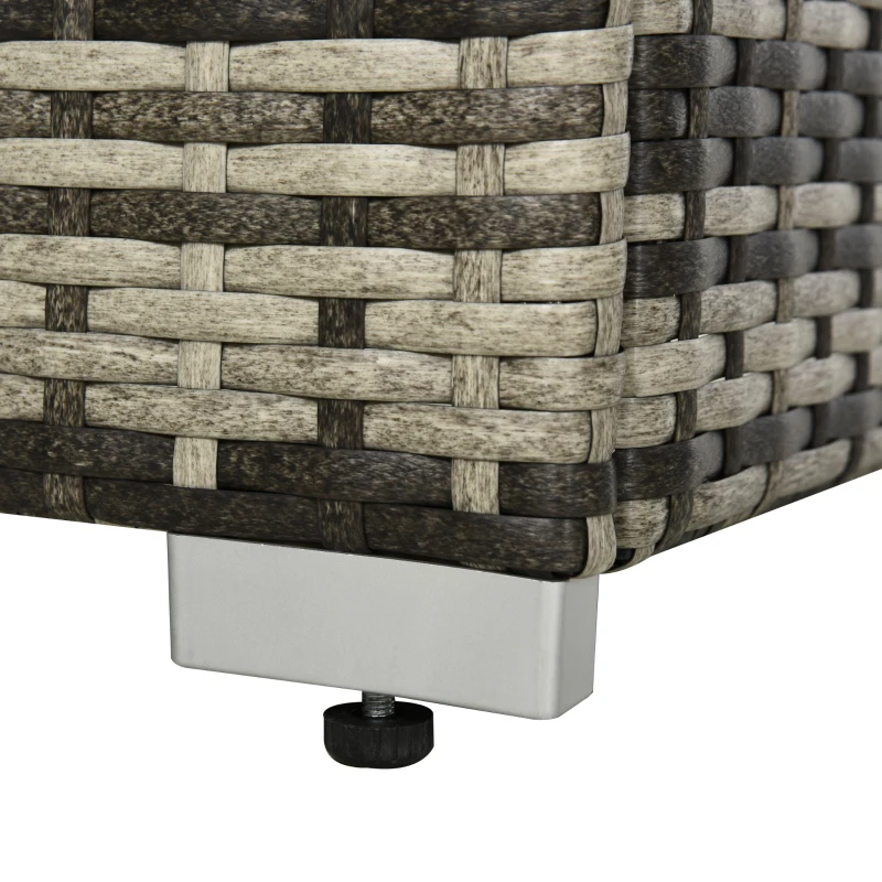 Outsunny 5 Pieces Rattan Sofa Set Wicker Sectional Furniture Cushion Grey Garden