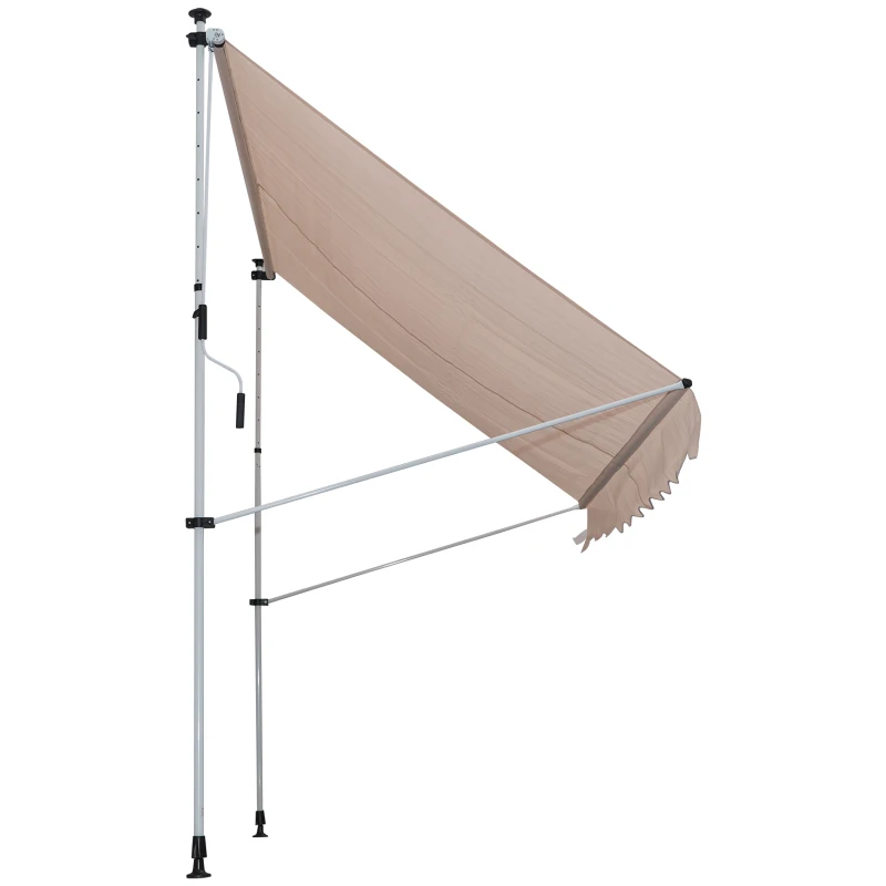Outsunny Copertina cu manivela, cadru telescopic si unghi reglabil, crem