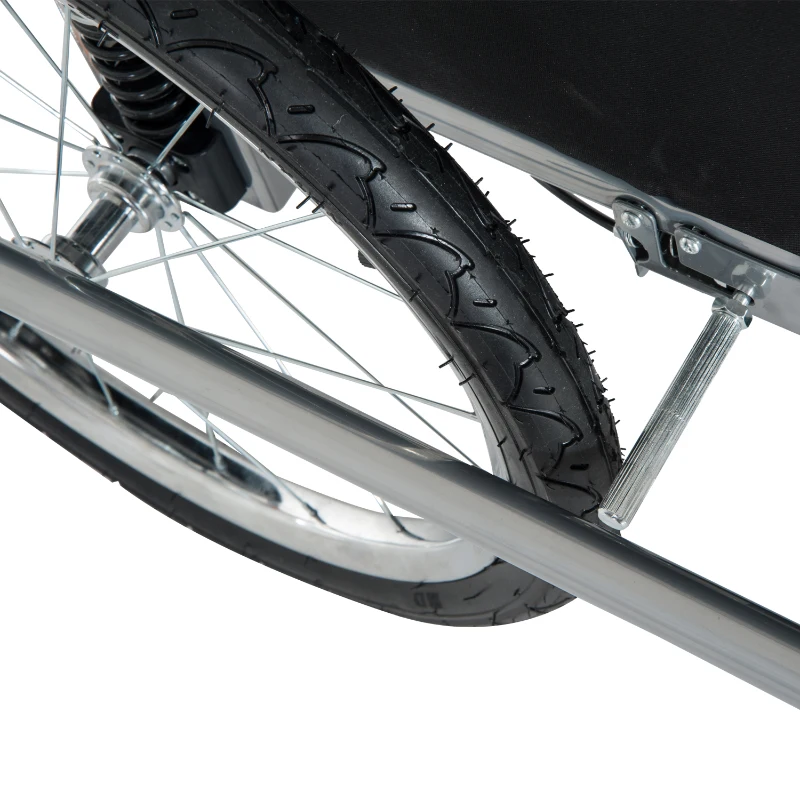 HOMCOM Bike Trailer 2-Seater for Bicycle Baby Child Carrier in Steel Frame (Black and White)