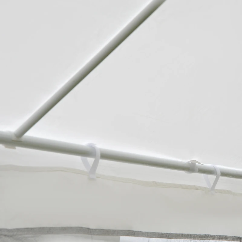 Outsunny Foisor in Tesatura PE cu Plasa de Tantari Alb, 4x3m