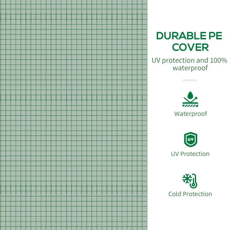 Outsunny Outdoor PE Greenhouse Steel Frame Plant Cover with Zipper 100L x 50W x 150HCM - Green