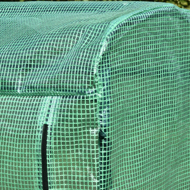 Outsunny Outdoor PE Greenhouse Steel Frame Plant Cover with Zipper 100L x 50W x 150HCM - Green
