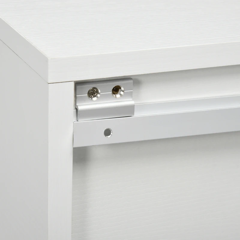 HOMCOM Lot de 2 tables de chevet murales - étagère, niche, plateau - blanc