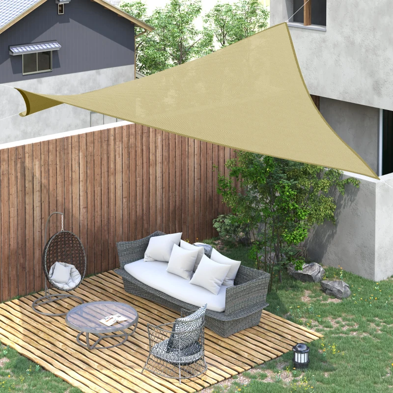 Outsunny Tenda Parasole Quadrata per Esterni in HDPE Traspirante, Protezione Raggi UV 95%, 360x360 cm