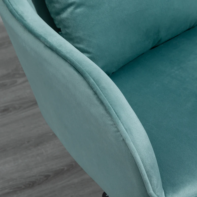 Vinsetto Scaun de birou cu perne de masaj cu roti inaltime reglabila, captuseala ergonomica de lux verde