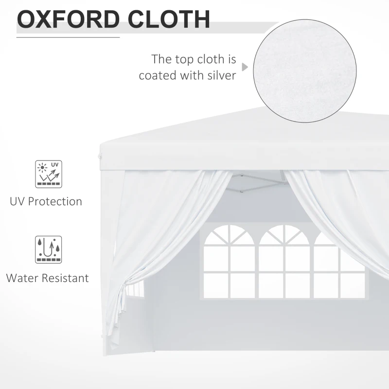 Outsunny pavilion pentru gradina, 3x6m, alb