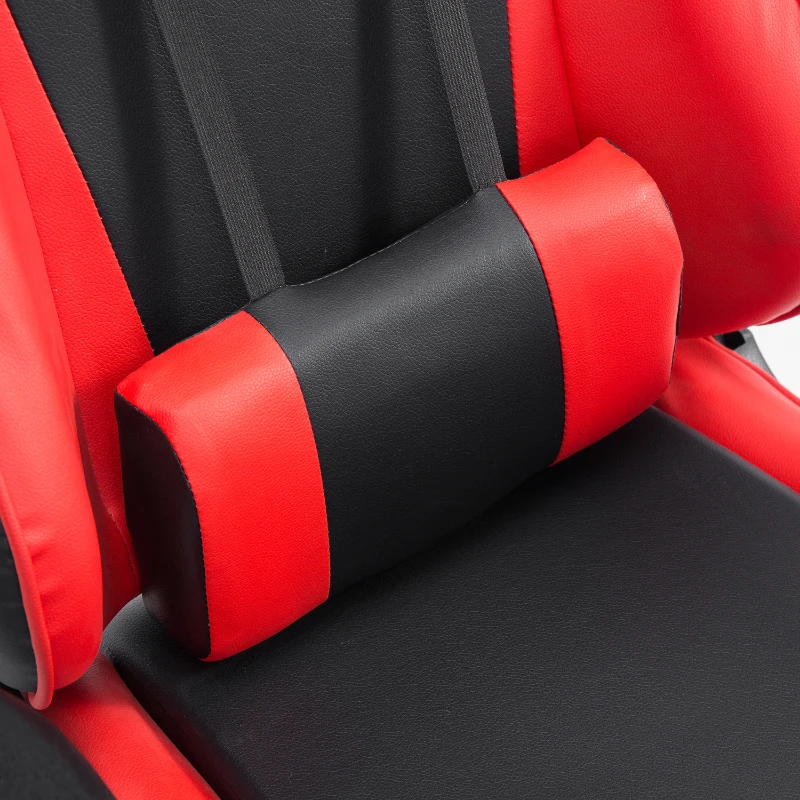 HOMCOM Fauteuil de bureau manager grand confort style baquet Racing pivotant inclinable avec coussins rouge noir