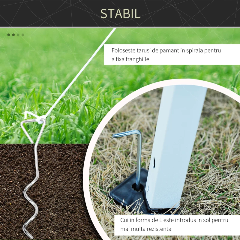 Outsunny foisor impermeabil cu pereti detasabili 3x3m, crem