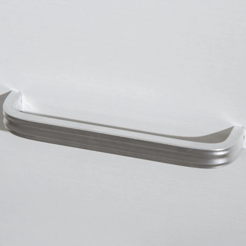 HOMCOM Mesita de Noche con 2 Cajones Borde Elevado Mesa Auxiliar para Dormitorio Salón Cama Oficina 40x29x58 cm Blanco