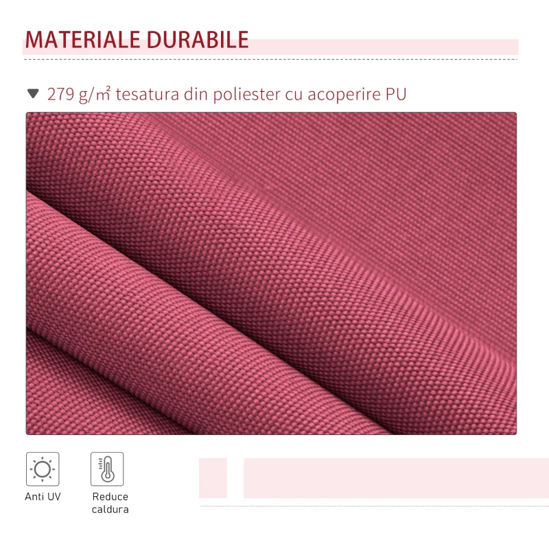 Outsunny perdea tip rulou impermeabil, 295x245cm, bordeaux