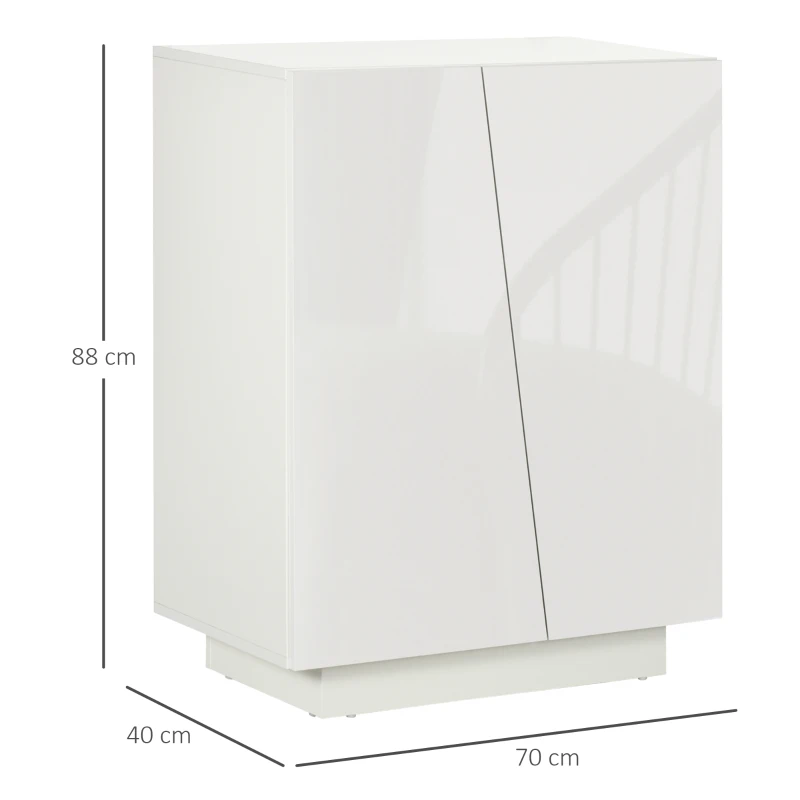 Homcom Dulap Alb 70×40×88 cm – Multifunctional cu Polita Reglabila(m-3)