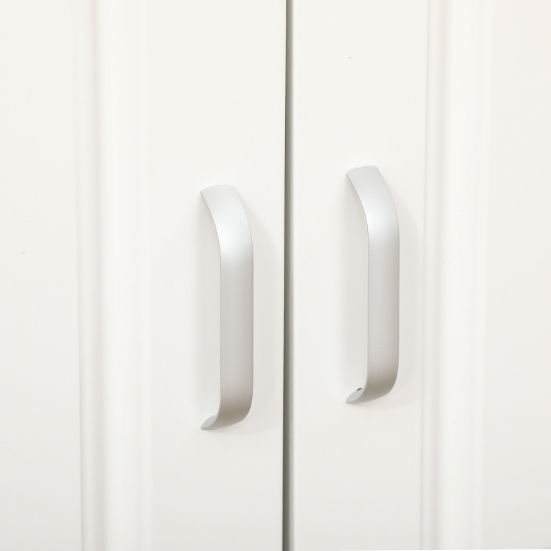 Unitate de camara inalta HOMCOM din PA de culoare alb si lemn cu 4 usi cu dulapuri si raft deschis, pentru bucatarie si sufragerie, 80x40x180 cm