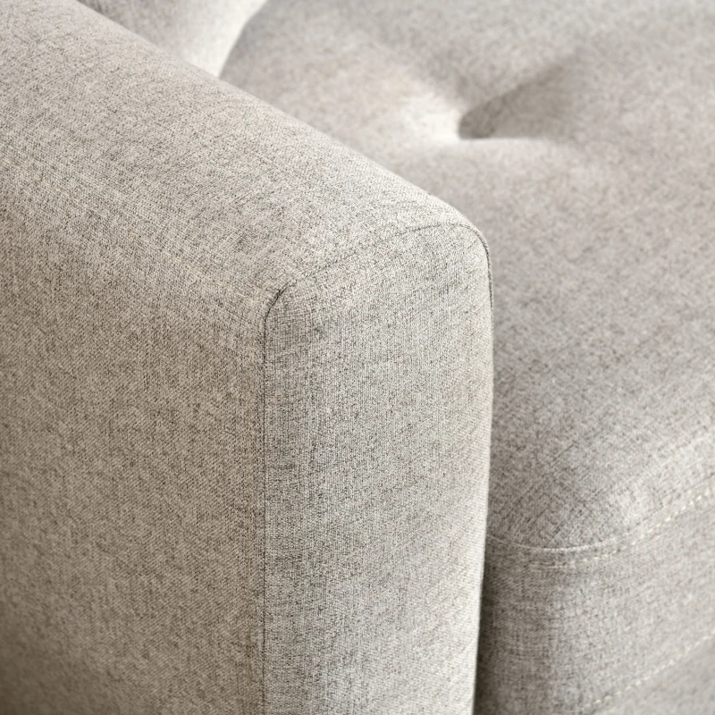 HOMCOM Sofá de 2 Plazas Tapizado en Lino Sintético con 2 Cojines Reposabrazos y Patas de Madera 149x76,5x86 cm Crema