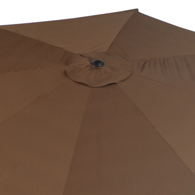 Outsunny Patio Umbrella Garden Parasol Outdoor Steel,3x2.45m Coffee