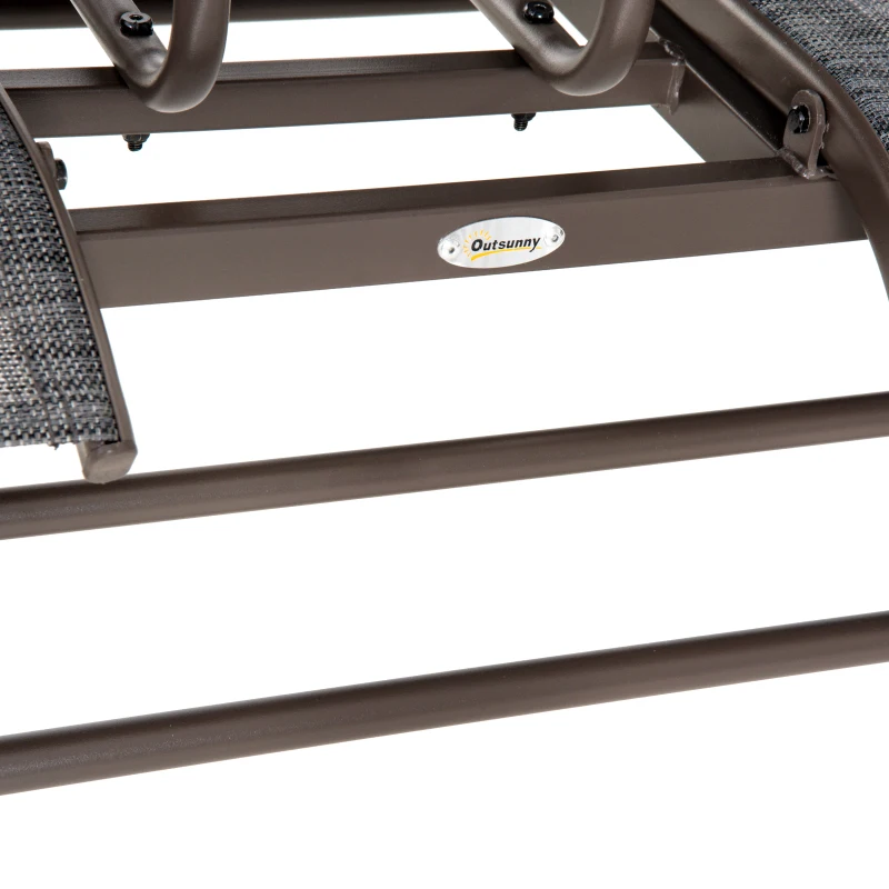 Outsunny Balansoar de Gradina cu 2 Locuri si Masuta, Maro, 81×148×100cm