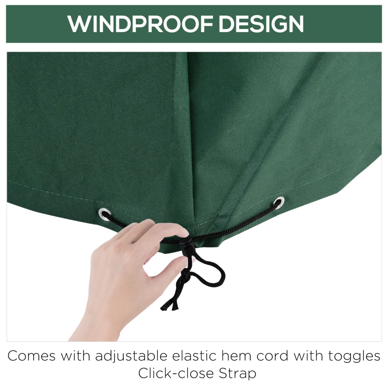 Outsunny UV/Rain Protective Rattan Furniture Cover, 135x135x75 cm-Green(m-5)