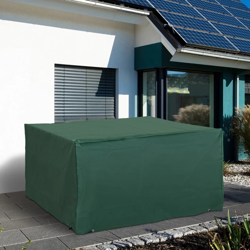 Outsunny UV/Rain Protective Rattan Furniture Cover, 135x135x75 cm-Green(m-9)