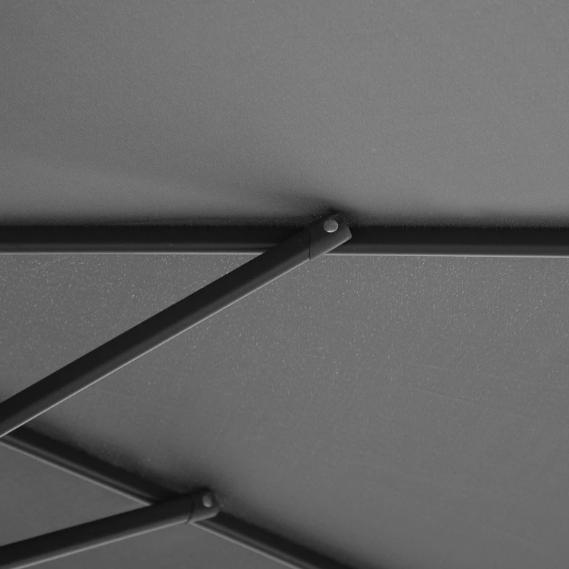 Outsunny 3(m) Garden Parasol Sun Shade Patio Banana Hanging Umbrella Cantilever with Crank Handle and Cross Base Grey