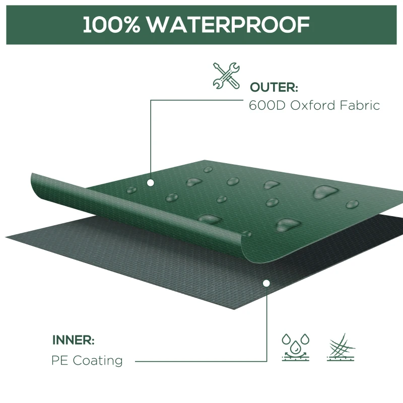 Outsunny UV/Rain Protective Rattan Furniture Cover, 135x135x75 cm-Green(m-4)