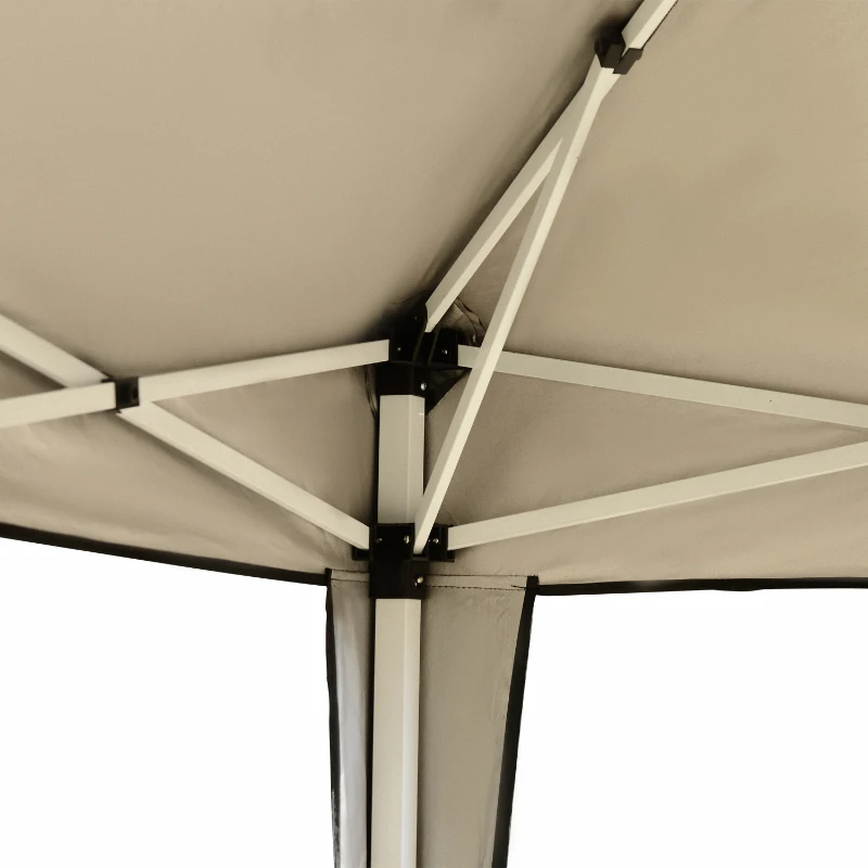 Outsunny 3 x 3M Garden Pop Up Gazebo Height Adjustable Marquee Party Tent Wedding Canopy with Carrying Bag, Black