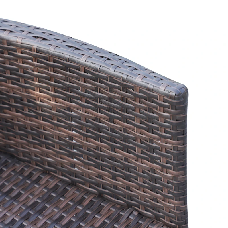 Outsunny 7 Pcs Rattan Dining Set-Brown