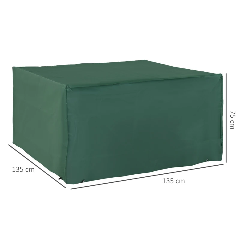Outsunny UV/Rain Protective Rattan Furniture Cover, 135x135x75 cm-Green(m-3)