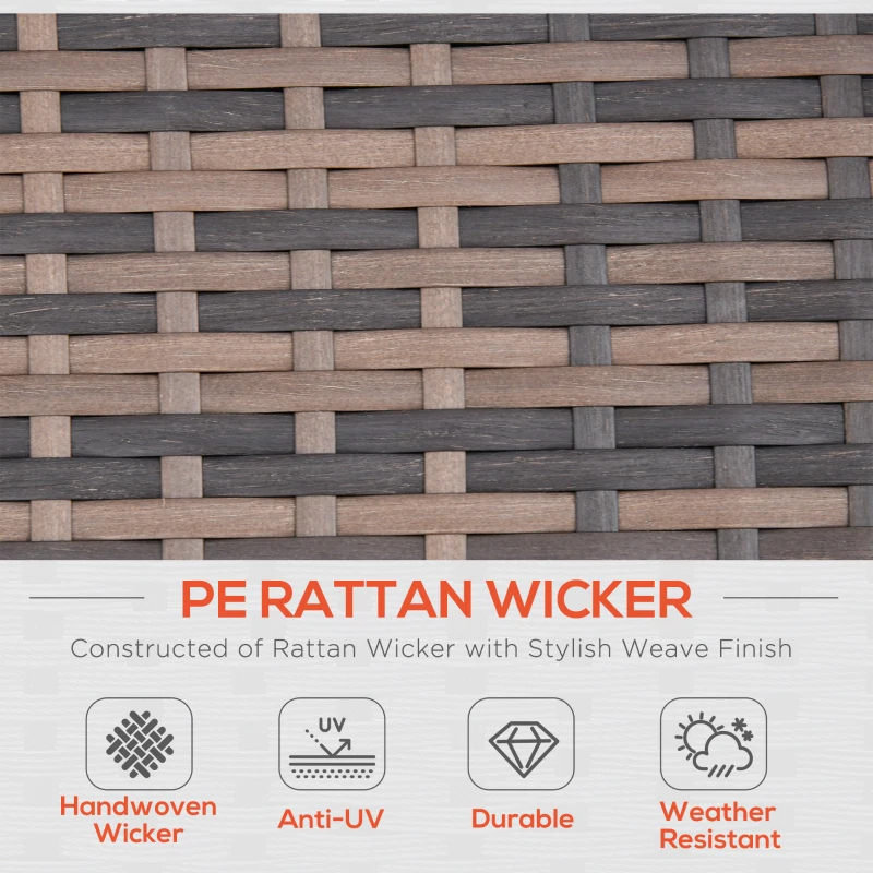 Outsunny 6 PCS Patio Rattan Wicker Sofa Set Conversation Furniture w/ Storage & Cushion