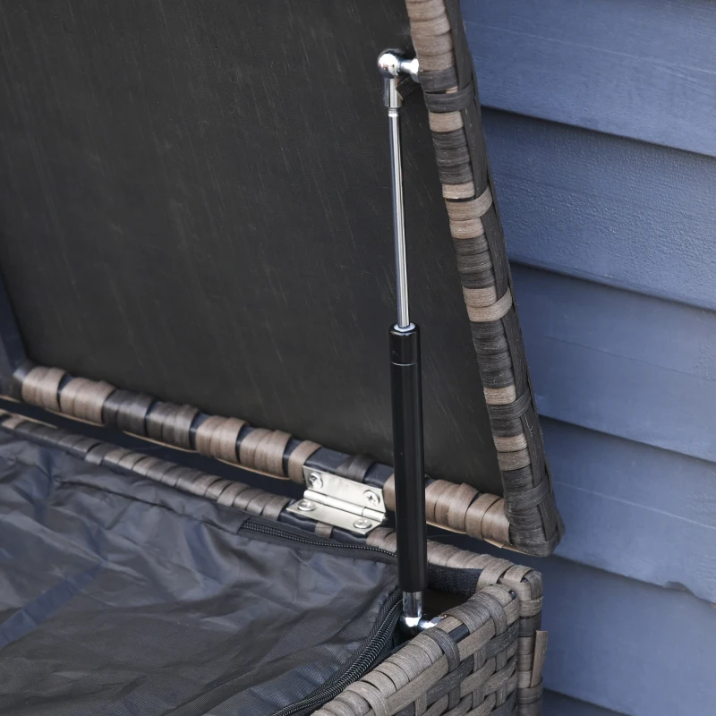 Outsunny 6 PCS Patio Rattan Wicker Sofa Set Conversation Furniture w/ Storage & Cushion