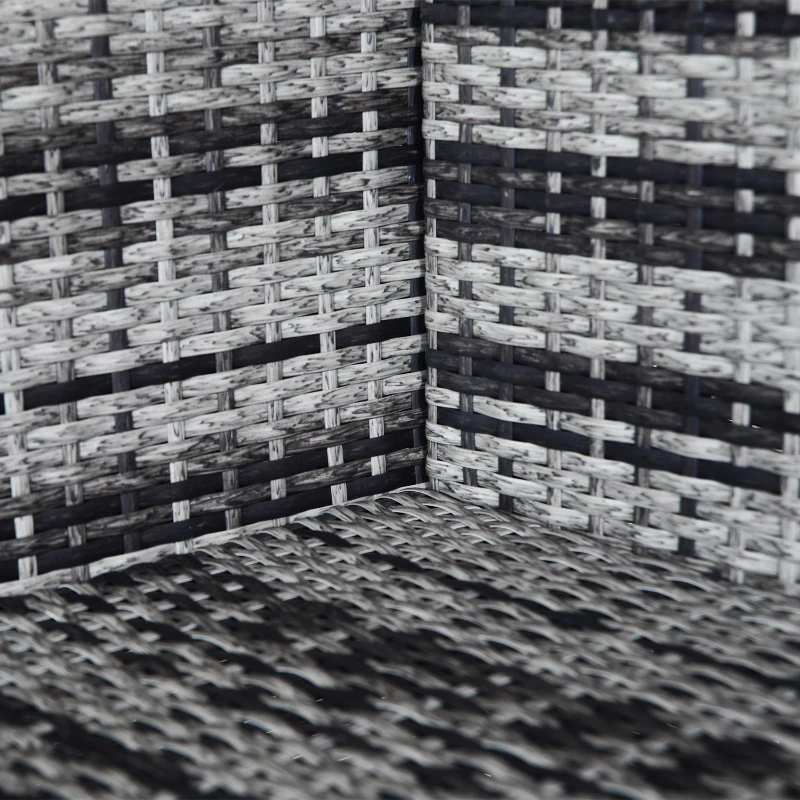 Outsunny 4 PCs Rattan Garden Furniture Sets Wicker Patio Conservatory Dining Set with Corner Sofa Loveseat Coffee Table Cushions for Balcony Backyard Pool, Grey