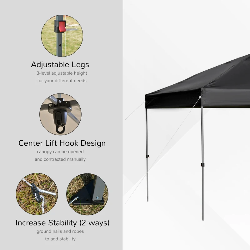Outsunny 3 x 3m Pop Up Gazebo Black