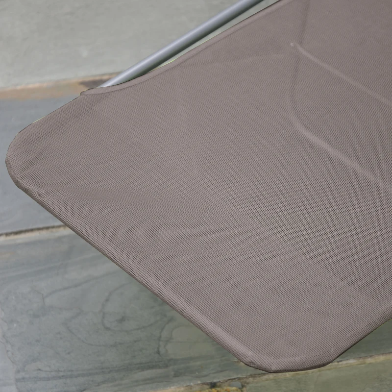 Outsunny Garden Lounger Recliner Adjustable Sun Bed Chair-Coffee