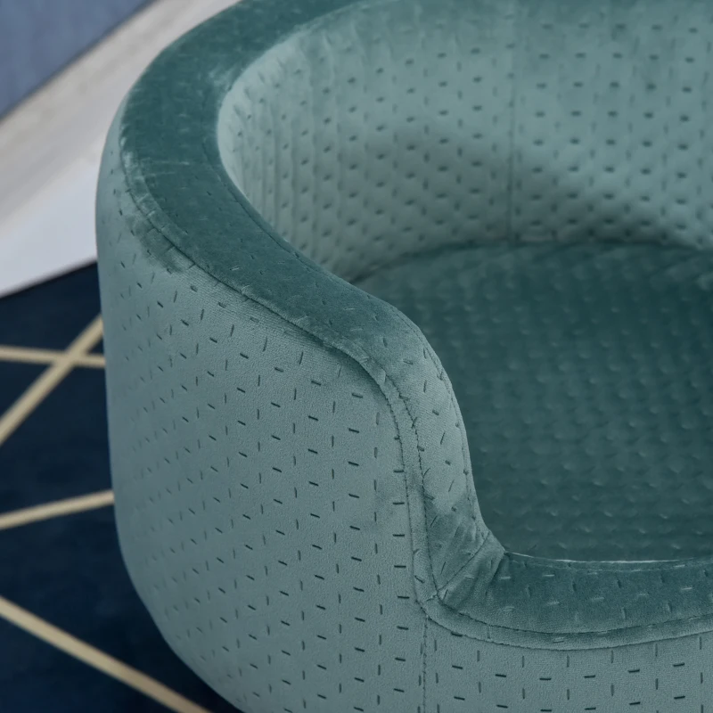 PawHut Cuccia di Design per Gatti o Cani fino 4kg in Metallo Oro e Velluto Verde Petrolio, 41.5x41.5x36.5cm