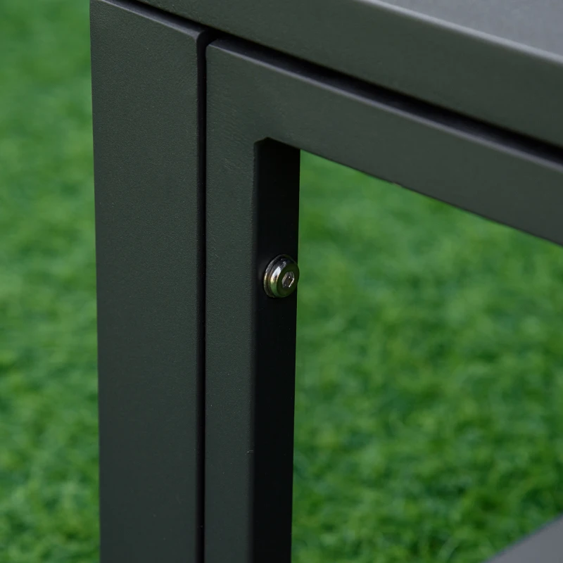 Outsunny Garden Daybed, 6 Piece Outdoor Sectional Sofa Set, Aluminum Patio Conversation Furniture Set with Coffee Table, Footstool and Cushions, Grey