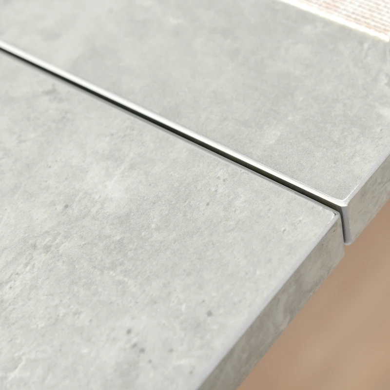 HOMCOM Mesa de Comedor Extensible Mesa de Cocina Rectangular para 4-6 Personas con Patas de Metal y Pies Ajustables Estilo Industrial 160x80x76 cm Gris