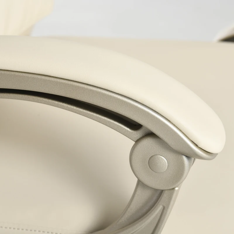 Vinsetto Silla de Oficina Ergonómica y Reclinable con Reposapiés Retráctil para Oficina Estudio 60,5x67x111-121cm Blanco