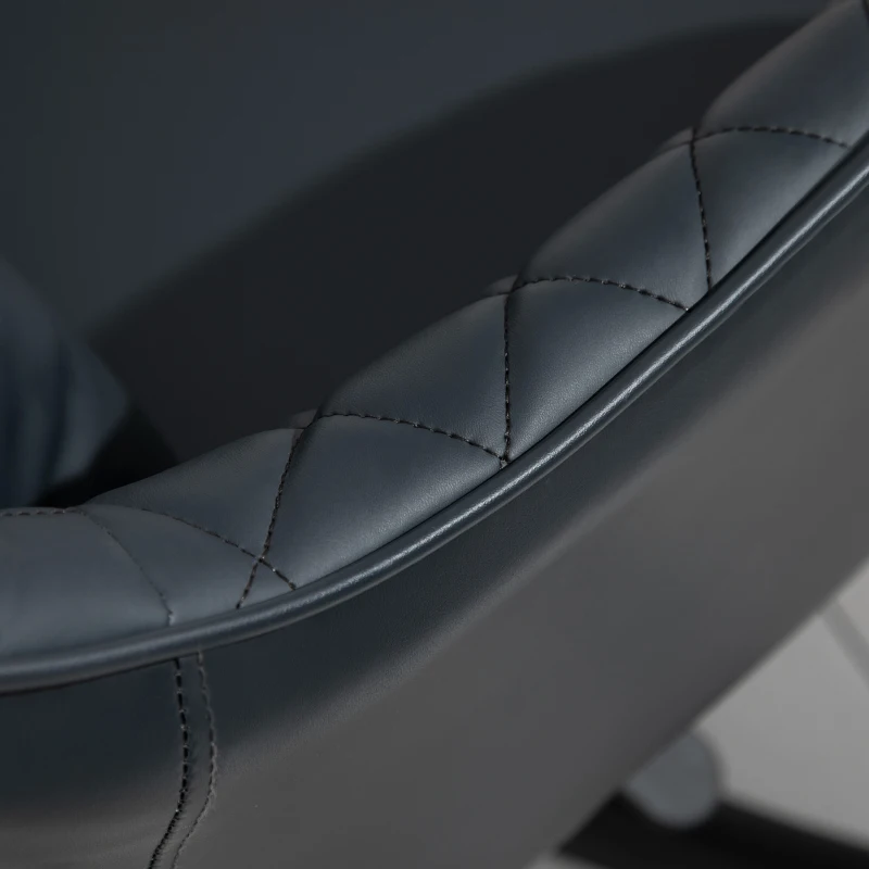 Vinsetto fotel biurowy z masażem krzesło obrotowe z funkcją wibracji PU antracytowy