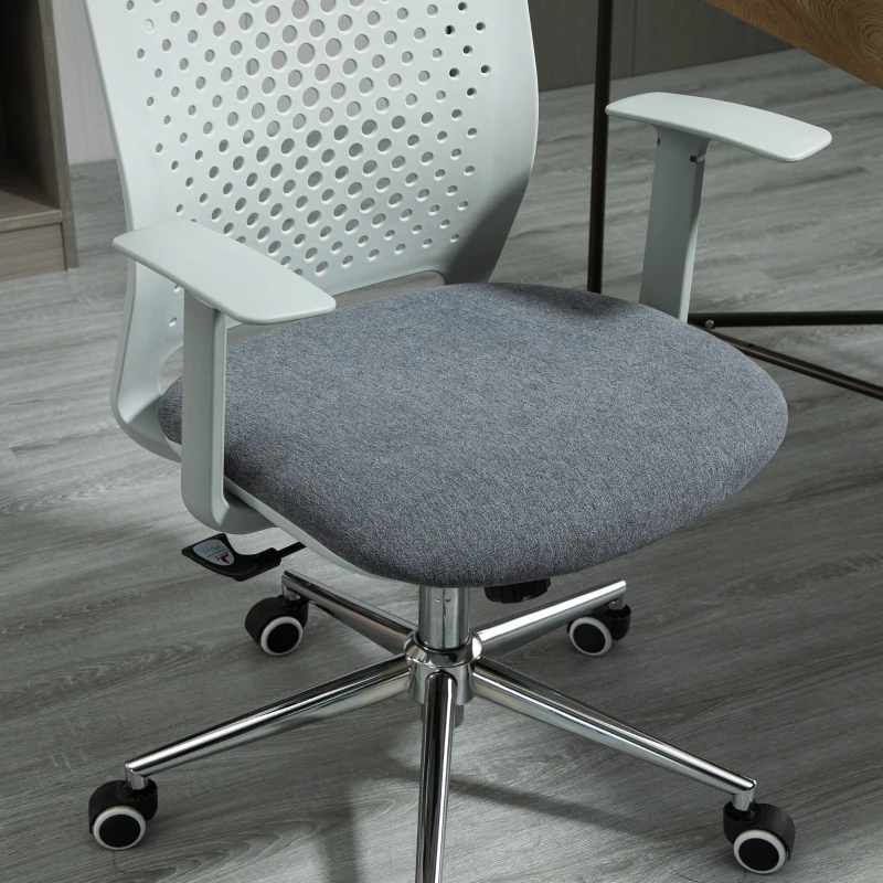 Vinsetto Bürostuhl drehbarer Chefsessel ergonomischer Computer-Arbeitsstuhl mit hoher Rückenlehne und Höhenverstellbar PP-Rückenlehne Schaumstoff höhenverstellbar 94,5-102,5 cm Grau