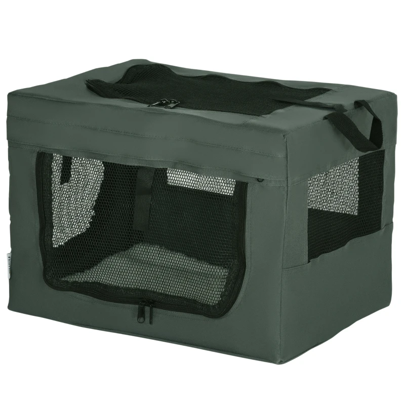 PawHut 48.5cm Pet Carrier, with Cushion, for Miniature Dogs - Grey