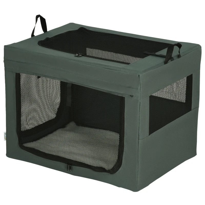 PawHut 69cm Pet Carrier, with Cushion, for Miniature and Small Dogs - Grey