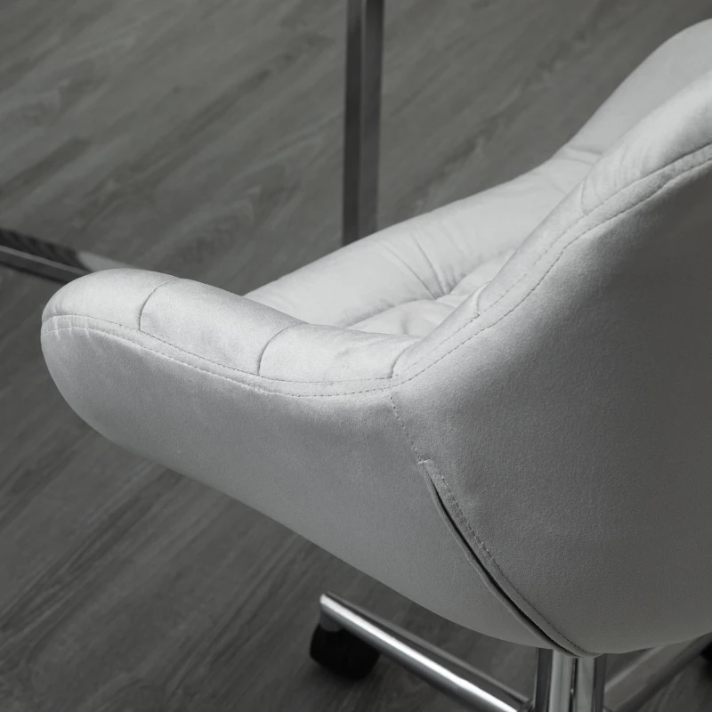 Vinsetto Bürostuhl Chefsessel Drehstuhl Computerstuhl Sitzhöhenverstellung für jüngere Benutzer und Kleines zum Lernen und Spielen Polyester Schaumstoff Metall Nylon Grau 59 x 58 x 80-90 cm